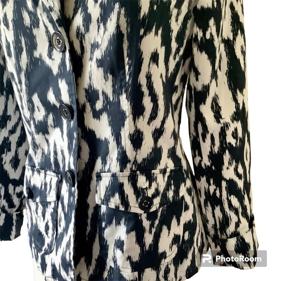 Chicos Navy Ikat Cotton Lined Jacket - Picture 3 of 6